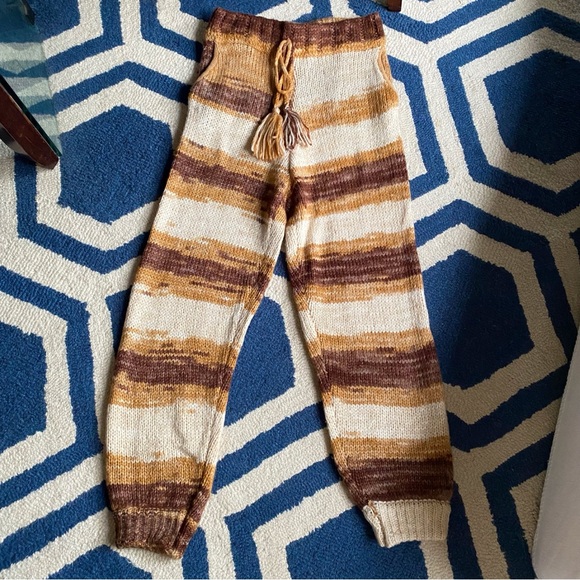 🍂 MOON RIVER BROWN TAN OMBRE KNIT TASSEL PANTS & HOODIE SET! - Picture 9 of 16